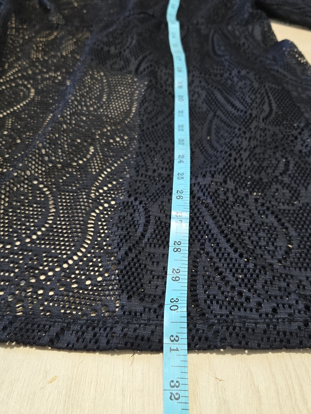 C34 Catalina Lace Open Front Cardigan/Cover-up Crochet Geometric Mesh 3/4 Sleeve - Picture 8 of 10